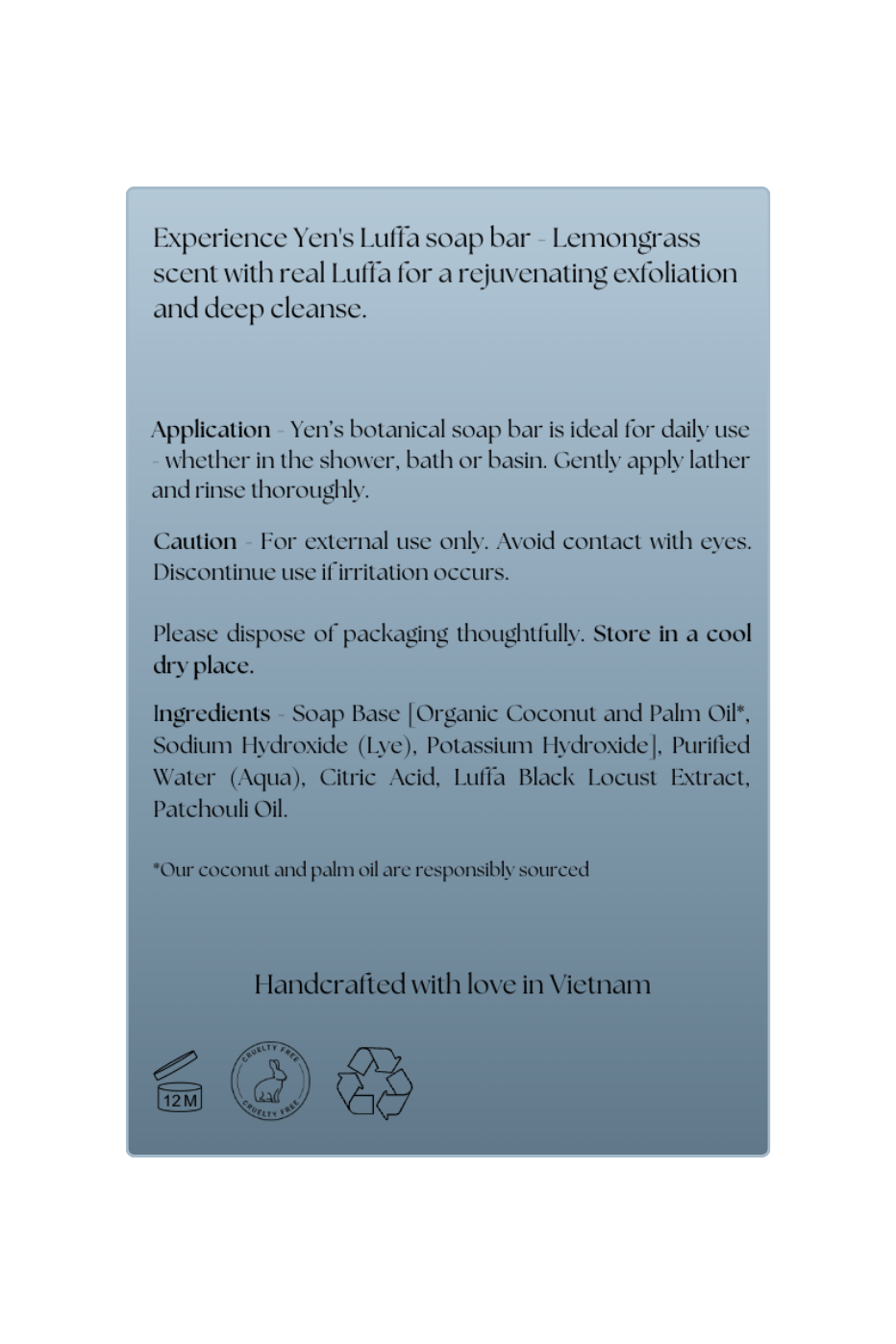 Body Exfoliating Luffa (Lemongrass) Bar