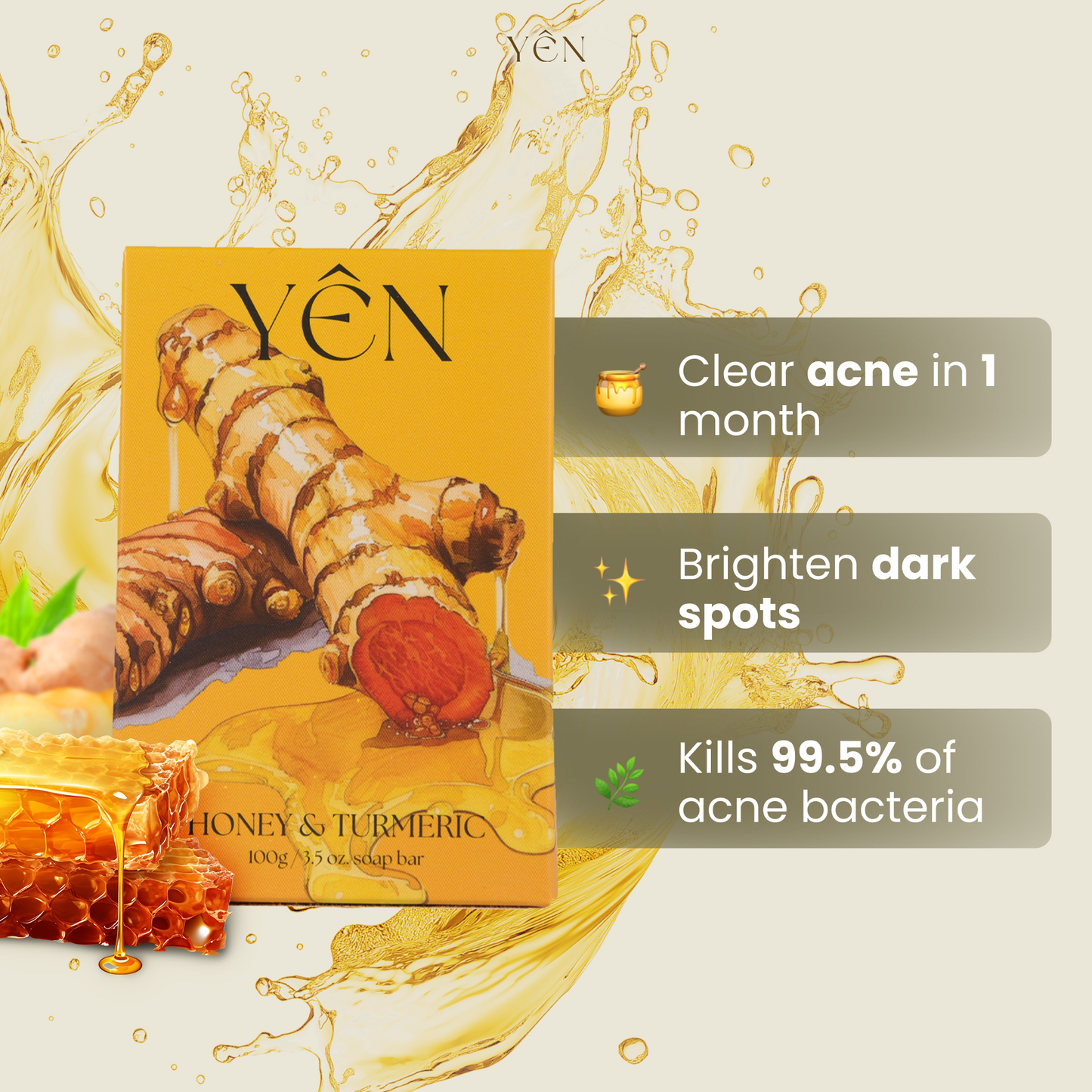 Skin Clearing Honey & Turmeric Bar